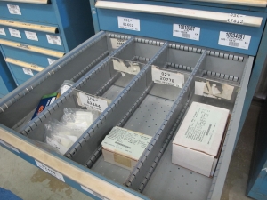 LISTA HEAVY DUTY 10-DRAWER PARTS CABINET W/ CONTENTS (W-44) LOADING & HANDLING FEE $25-